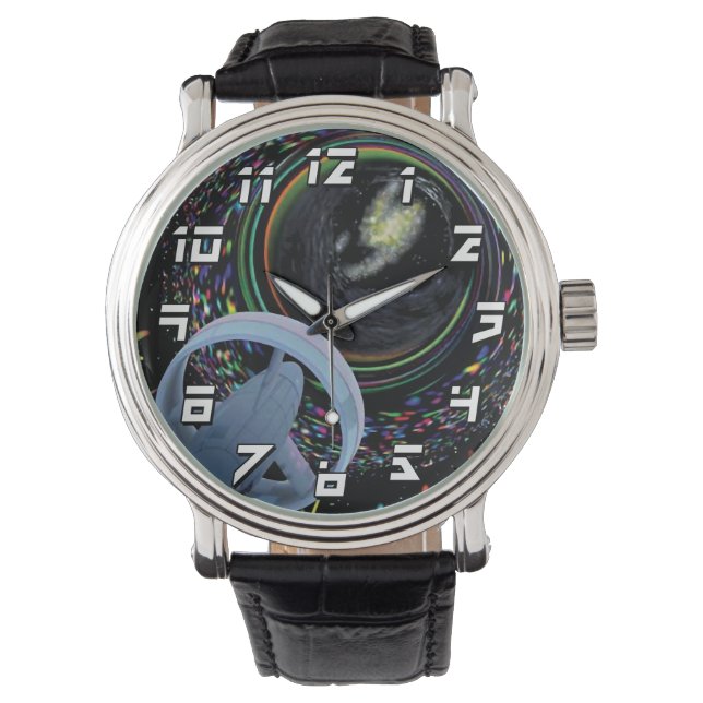 Konstnärs koncept Rymdfarkost Alcubierre Warp Driv Armbandsur (Framsida)