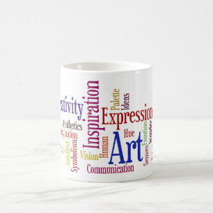 Konstnärs mugg - inspiration, kreativitetordmoln