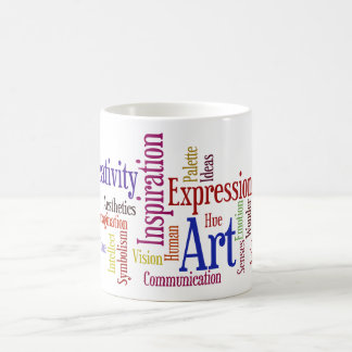 Konstnärs mugg - inspiration, kreativitetordmoln