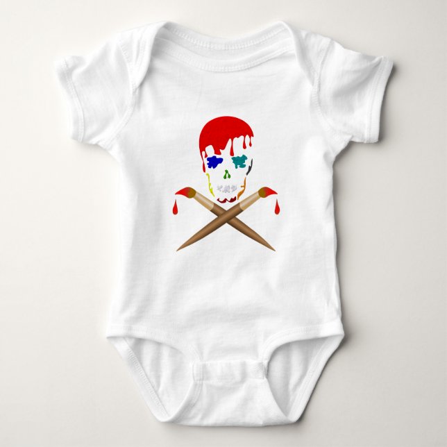 Konstnärs skalle & Crossbones Tee (Framsida)