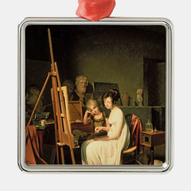 Konstnärs studio julgransprydnad metall (Framsidan)