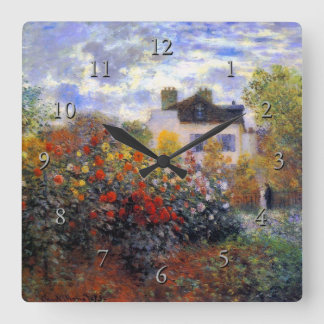 Konstnärs trädgård i Argenteuil Fyrkantig Klocka