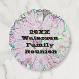 Konstnärsblomma för familjefreunionshändelsrad - s gåvor etiketter