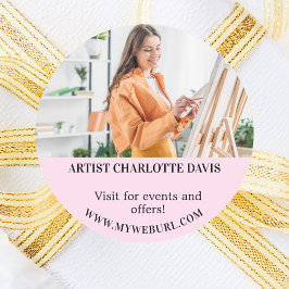 Konstnärsdesigner-fotot QR-kodföretag Runt Klistermärke