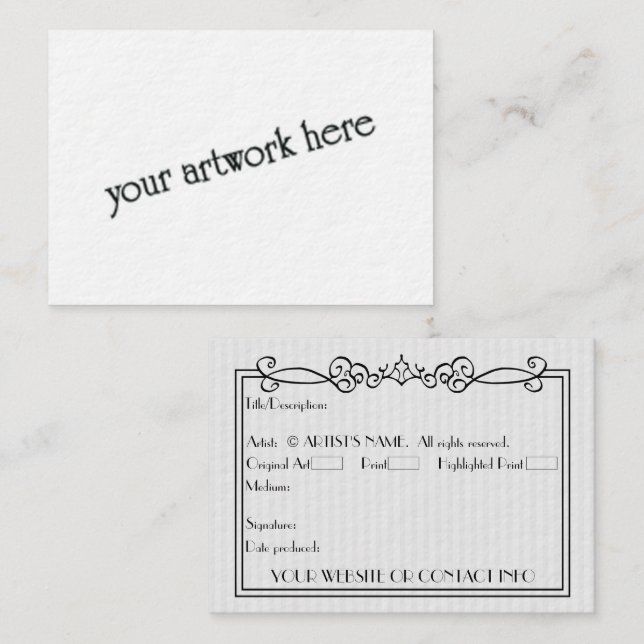 Konstnärsexamen i ekonomi, ekonomi och ekonomi (AC Visitkort (Fram/baksida)