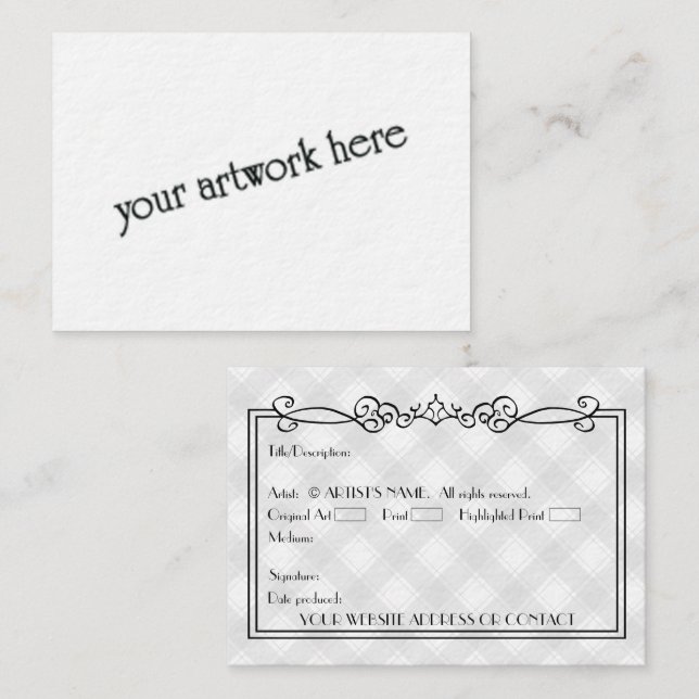 Konstnärsexamen i ekonomi, ekonomi och ekonomi (AC Visitkort (Fram/baksida)