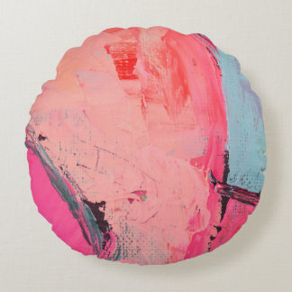 Konstnärsfärg flerfärgad abstrakt b rund kudde