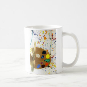Konstnärsfärg och färgpalett kaffemugg
