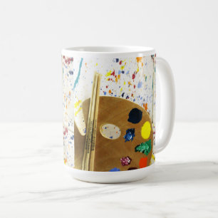 Konstnärsfärg och färgpalett kaffemugg