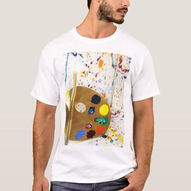 Konstnärsfärg och färgpalett tee (Framsida)