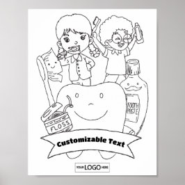 Konstnärsfärgning av konstverk i Dentist Art Denti Poster