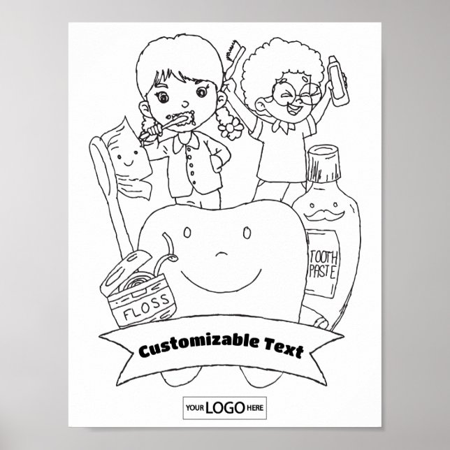Konstnärsfärgning av konstverk i Dentist Art Denti Poster (Framsidan)
