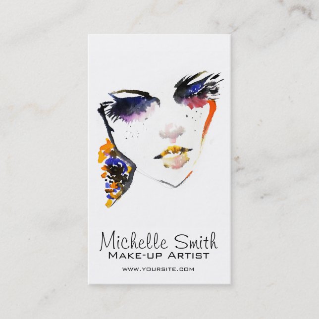 Konstnärsfirma för konstnärer i ansikte med vatten visitkort (Framsida)