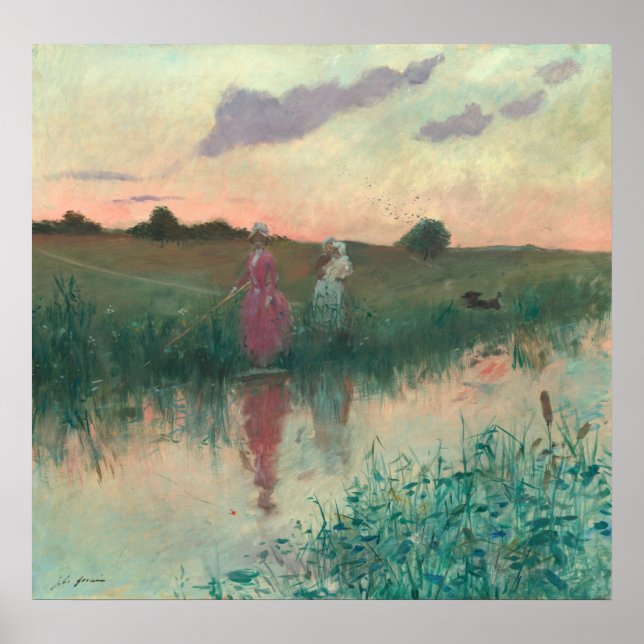 Konstnärsfiske - Jean-Louis Forain Fine Art Poster (Framsidan)