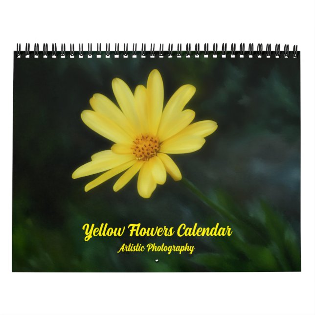 Konstnärsfoto för gula blommor-kalender kalender (Omslag)