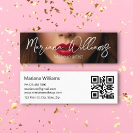 konstnärsfoto för minsta snyggt qr-kodmakeup mini visitkort