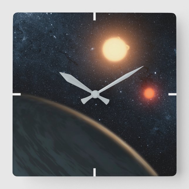 Konstnärskoncept som illustrerar Kepler-16b. Fyrkantig Klocka (Framsida)