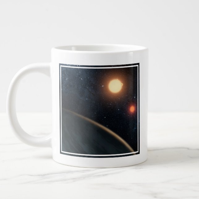 Konstnärskoncept som illustrerar Kepler-16b. Jumbo Mugg (Vänster)