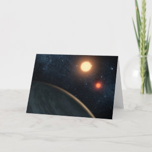 Konstnärskoncept som illustrerar Kepler-16b. Kort