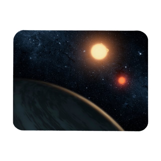 Konstnärskoncept som illustrerar Kepler-16b. Magnet (Horisontell)