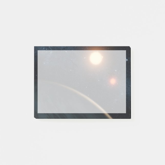 Konstnärskoncept som illustrerar Kepler-16b. Post-it Block (Framsida)
