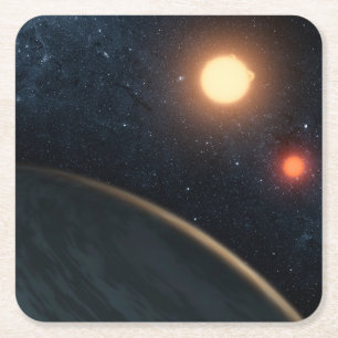Konstnärskoncept som illustrerar Kepler-16b. Underlägg Papper Kvadrat