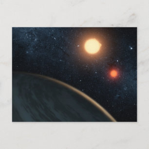 Konstnärskoncept som illustrerar Kepler-16b. Vykort