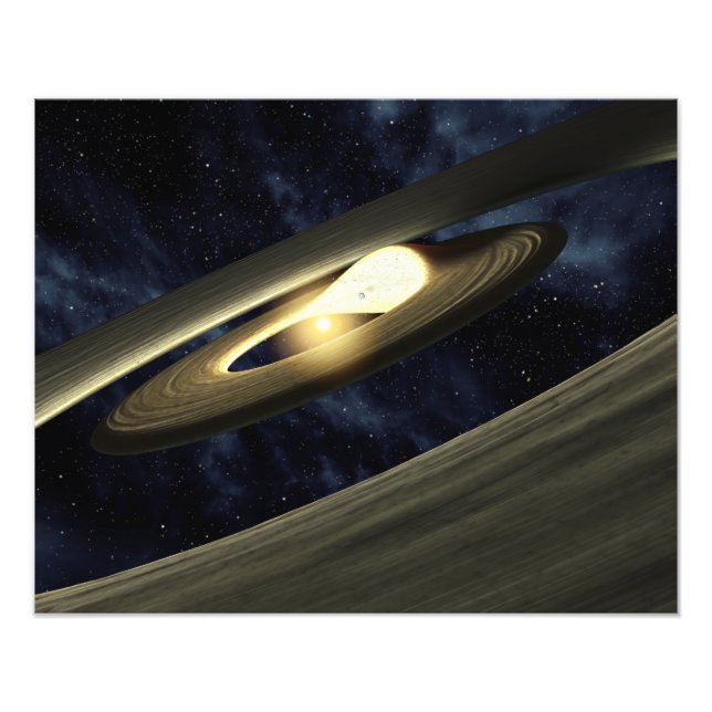 Konstnärskoncept som visar en klump material fototryck (Framsidan)