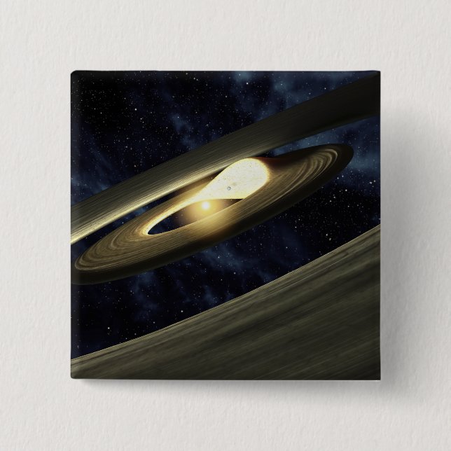 Konstnärskoncept som visar en klump material knapp (Framsida)