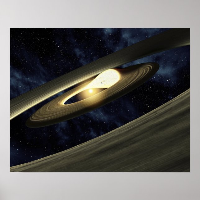 Konstnärskoncept som visar en klump material poster (Framsidan)