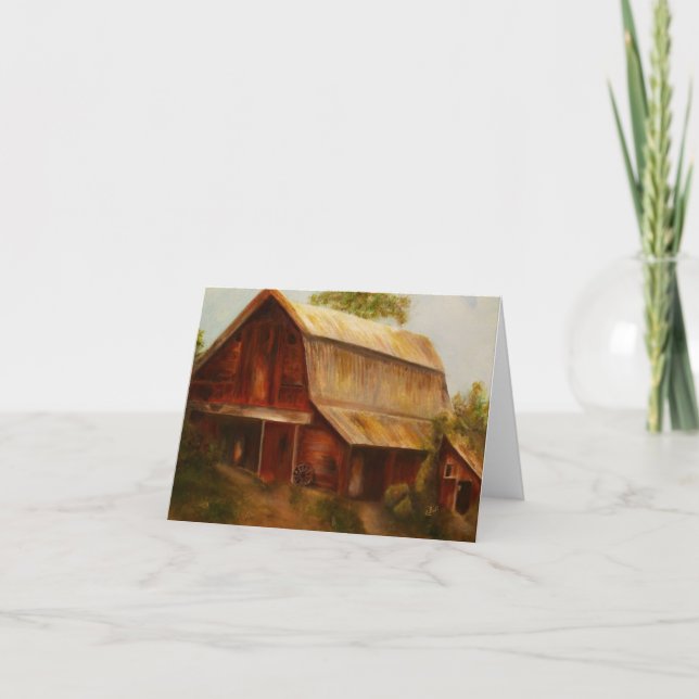Konstnotecard "för röd ladugård" kort (Framsida)