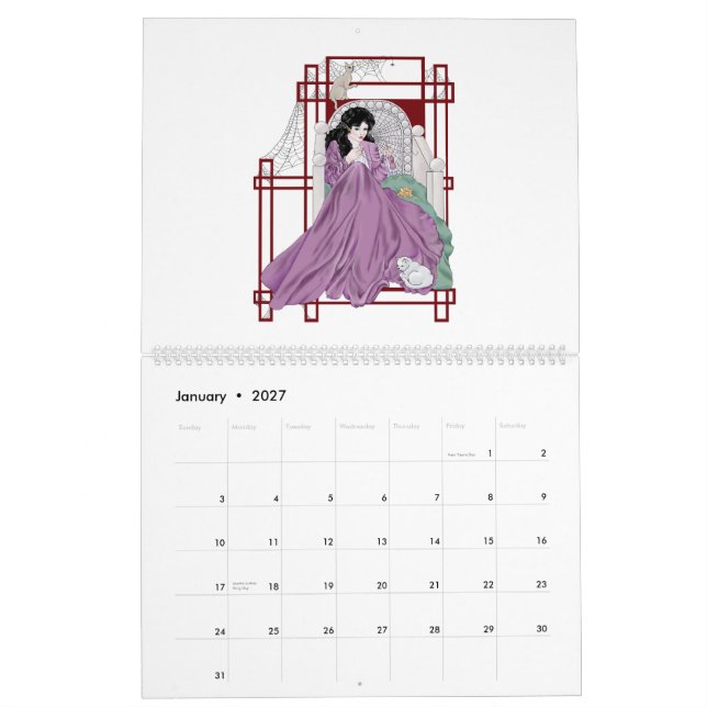 Konstnouveuakalender Kalender (Jan 2027)