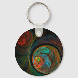 Konstnyckelkedjan Reborn Abstrakt Art Keychain Nyckelring