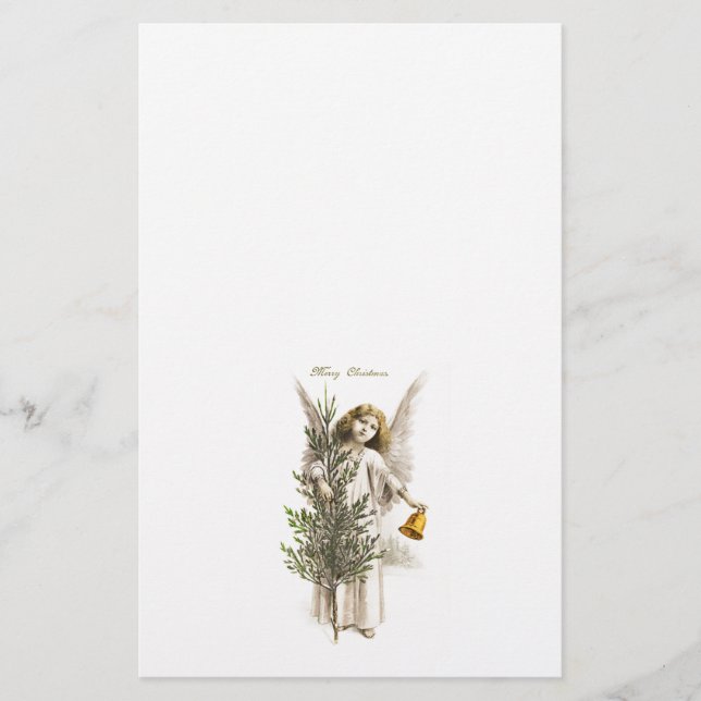 KONSTORSMATERIEL: VINTAGE CHRISTMAS ANGEL BREVPAPPER (Framsida)