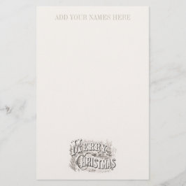 KONSTORSMATERIEL:  VINTAGE "GOD JUL" BREVPAPPER