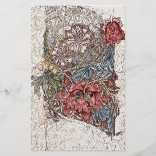 KONSTORSMATERIEL: WILLIAM MORRIS : HONEYSUCKLE +TU BREVPAPPER