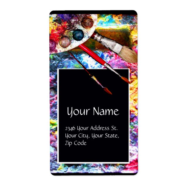 KONSTPALETTE OCH BRYSKOR I FÄRG, Svart Fraktsedel (Framsidan)