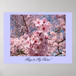 Konstpresenter kramar till min syster! Rosa träd b Poster