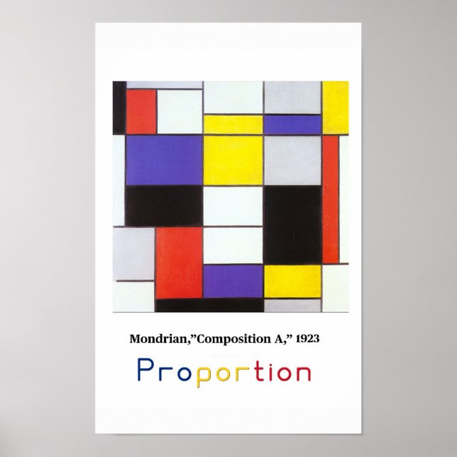 Konstprinciper - Proportion, Mondrian Poster (Framsidan)