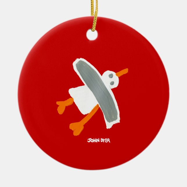 Konstprydnad: John Dyerfiskmås Julgransprydnad Keramik (Framsidan)