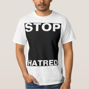 Konstruera helt enkelt "rektangelsvart STOP HATRED T-shirt