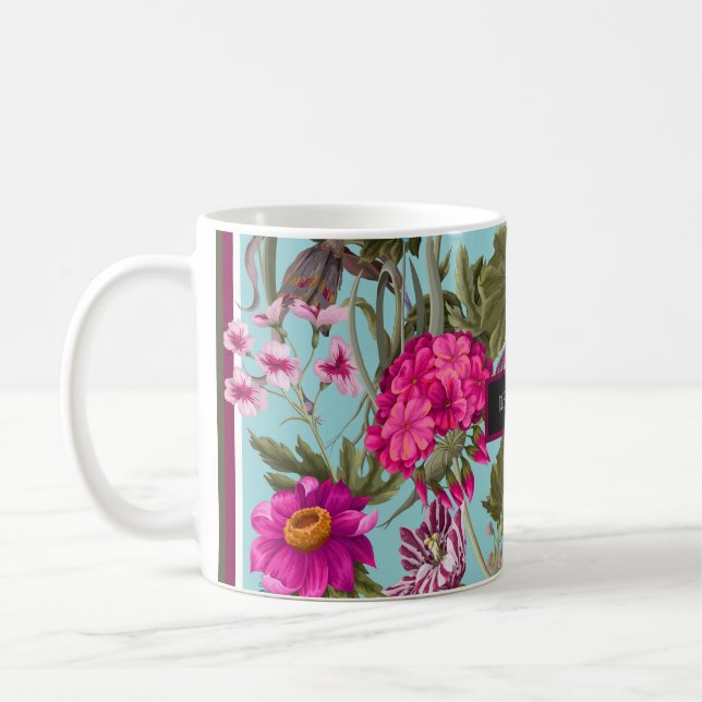 Konstruera scarf med geranium och vild blommor. Tr Kaffemugg (Vänster)