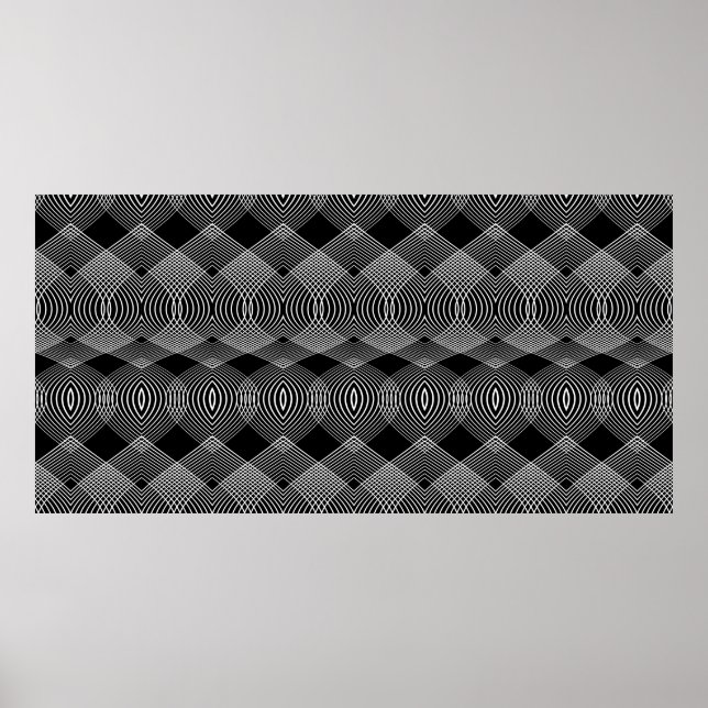Konstruera sömlös monokrom linjer texturerad mönst poster (Framsidan)