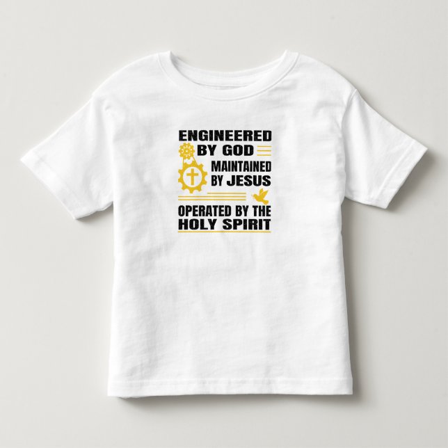 Konstruerad av Gud, underhållen av Jesus,  T Shirt (Framsida)