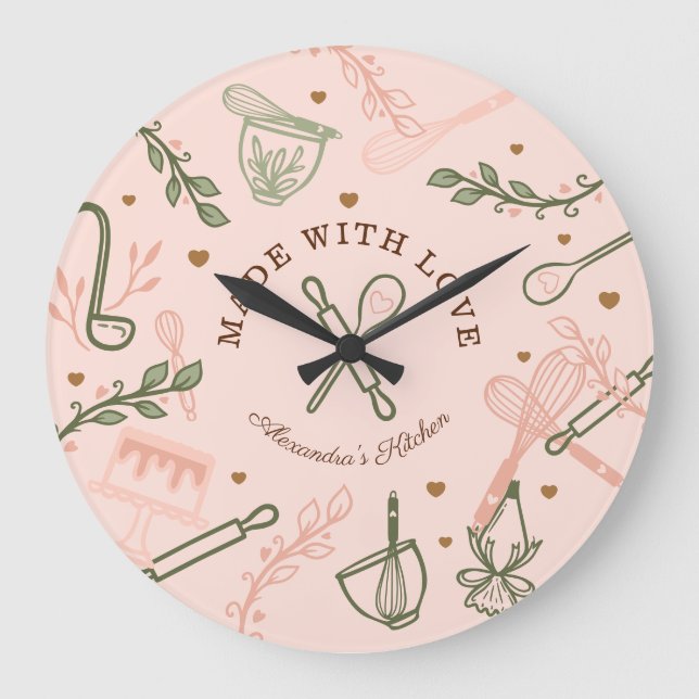 Konstruerade med Kärlek-köks- och matlagningsverkt Stor Klocka (Framsida)