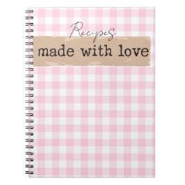 Konstruerade med Kärlek-Rosa och vitkontroller Anteckningsbok