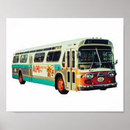 KONSTRUKTION AV AC TRANSIT RETRO BUSS POSTER