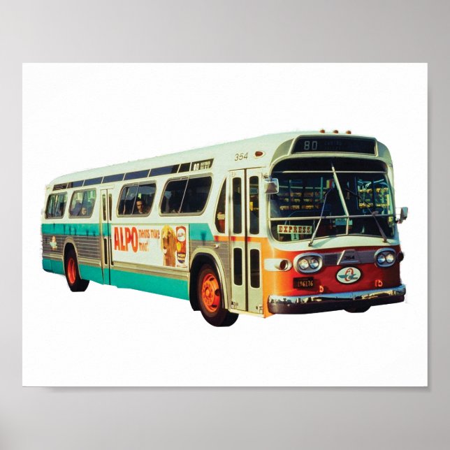 KONSTRUKTION AV AC TRANSIT RETRO BUSS POSTER (Framsidan)