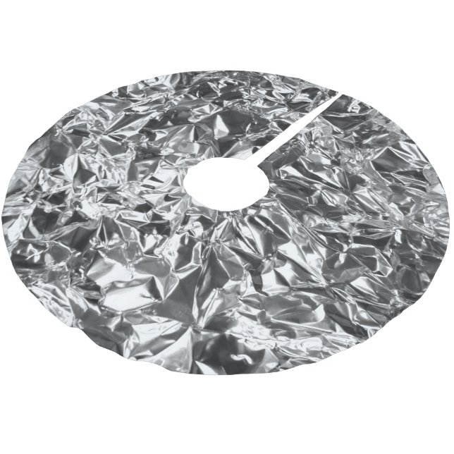 Konstruktion av aluminiumfolie Silver Färg Julgransmatta Borstad Polyester (Vinklad)