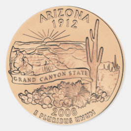 Konstruktion av Arizona State-kvartal Runt Klistermärke